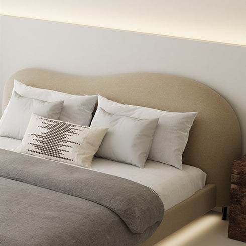 Jalyn Velvet Shaped Headboard Bed Frame