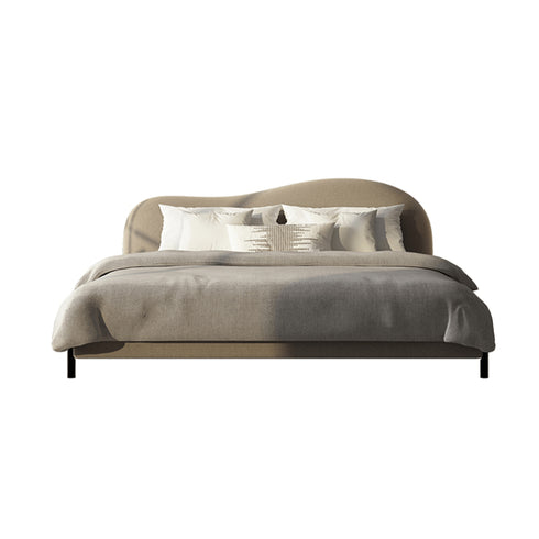 Jalyn Velvet Shaped Headboard Bed Frame