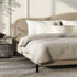 Jalyn Velvet Shaped Headboard Bed Frame