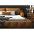 Janika Microfiber Leather Luxury Low Headboard Bed Frame with Cushions