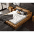 Janika Microfiber Leather Luxury Low Headboard Bed Frame with Cushions