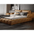 Janika Microfiber Leather Luxury Low Headboard Bed Frame with Cushions