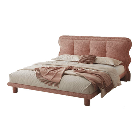 Jiva Boucle Modern Upholstered Headboard Bed Frame