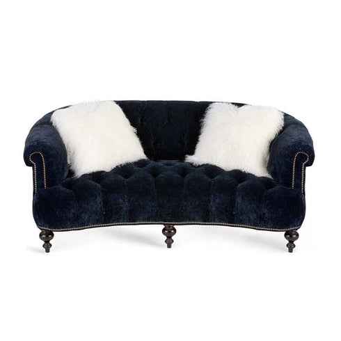 Jolie Velvet Fabric Arms Sofa Retro Loveseat Couch