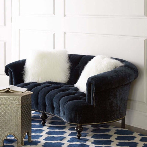 Jolie Velvet Fabric Arms Sofa Retro Loveseat Couch