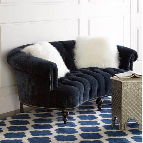 Jolie Velvet Fabric Arms Sofa Retro Loveseat Couch