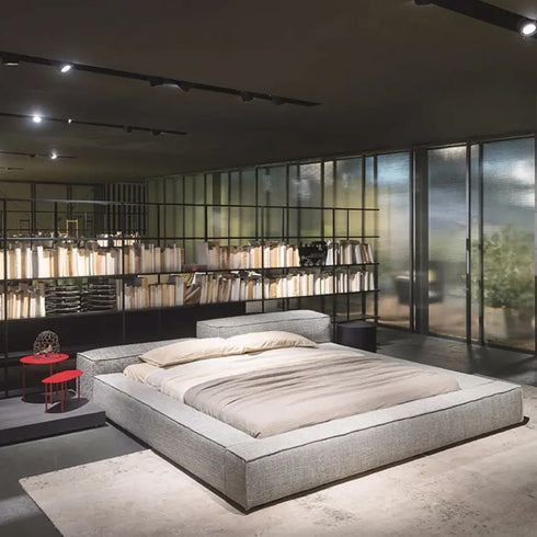 Jordy Modern Suede Fabric Bed Frame