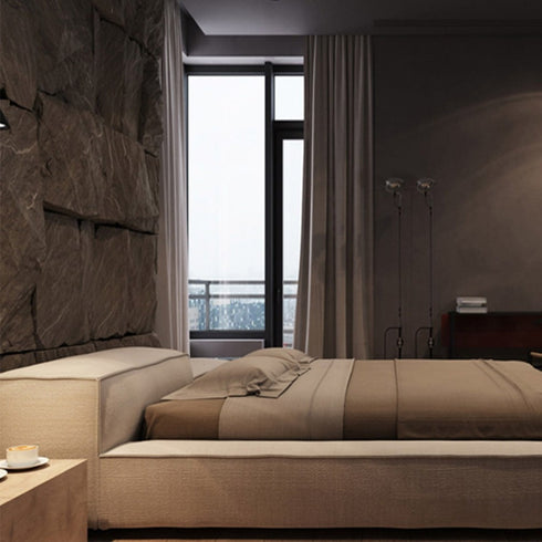 Jordy Modern Suede Fabric Bed Frame