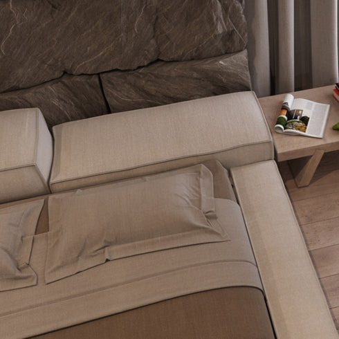 Jordy Modern Suede Fabric Bed Frame