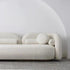 Joyce White Boucle Round Shaped 3 Seater Sofa Upholstery Arm Couch