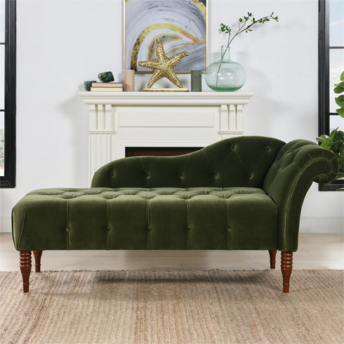 Jolian Green Velvet Recliner Loveseat Sofa Retro Daybed