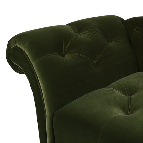 Jolian Green Velvet Recliner Loveseat Sofa Retro Daybed