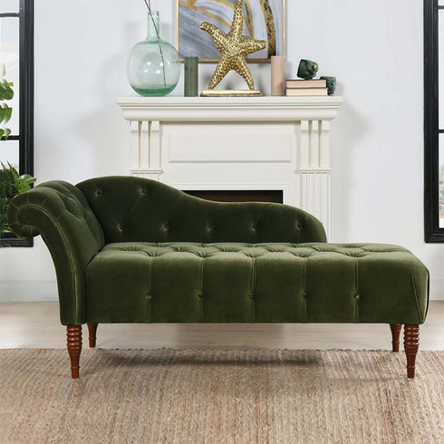 Jolian Green Velvet Recliner Loveseat Sofa Retro Daybed