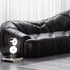 Keith Black Calf Leather 3 Seater Sofa Special-Shaped Couch