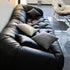 Keith Black Calf Leather 3 Seater Sofa Special-Shaped Couch