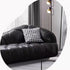 Keith Black Calf Leather 3 Seater Sofa Special-Shaped Couch