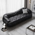 Keith Black Calf Leather 3 Seater Sofa Special-Shaped Couch