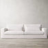 Una White Fabric 3 Seater Sofa Modernism Slipcovered Couch