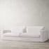 Una White Fabric 3 Seater Sofa Modernism Slipcovered Couch