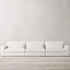 Una White Fabric 3 Seater Sofa Modernism Slipcovered Couch