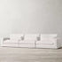 Una White Fabric 3 Seater Sofa Modernism Slipcovered Couch