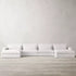 Una White Fabric 3 Seater Sofa Modernism Slipcovered Couch