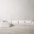 Una White Fabric 3 Seater Sofa Modernism Slipcovered Couch