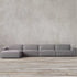 Valerie Gray Suede Fabric 3 Seater Sofa Cube Couch