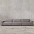 Valerie Gray Suede Fabric 3 Seater Sofa Cube Couch
