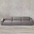 Valerie Gray Suede Fabric 3 Seater Sofa Cube Couch