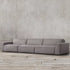 Valerie Gray Suede Fabric 3 Seater Sofa Cube Couch