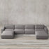 Valerie Gray Suede Fabric 3 Seater Sofa Cube Couch