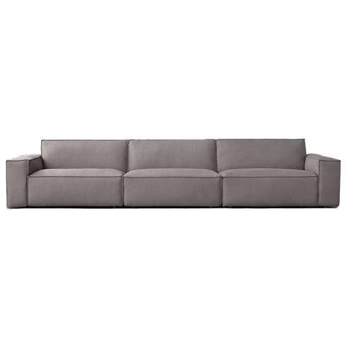 Valerie Gray Suede Fabric 3 Seater Sofa Cube Couch
