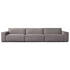 Valerie Gray Suede Fabric 3 Seater Sofa Cube Couch