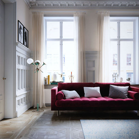 Lizy Velvet Fabric Loveseat Sofa Arm Couch