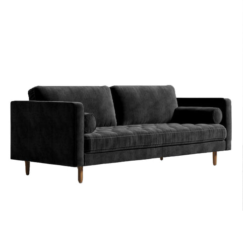Lizy Velvet Fabric Loveseat Sofa Arm Couch