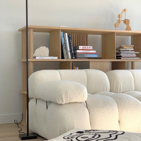 Mona White Boucle 3 Seater Sofa 3 Piece Minimalist Couch