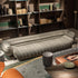 Leis Suede Fabric 4 Seater Banana Sofa Special Design Arm Couch
