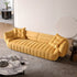 Leis Suede Fabric 4 Seater Banana Sofa Special Design Arm Couch