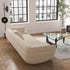 Leis Suede Fabric 4 Seater Banana Sofa Special Design Arm Couch