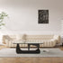 Leis Suede Fabric 4 Seater Banana Sofa Special Design Arm Couch