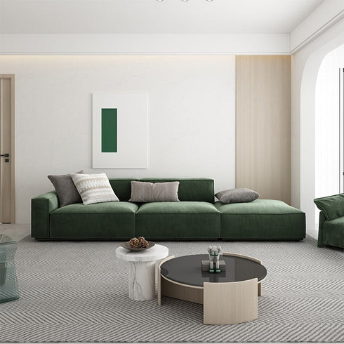 Kay Suede Fabric Cube Modular Sofa Minimalism Couch