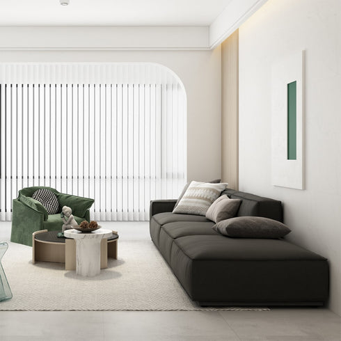 Kay Suede Fabric Cube Modular Sofa Minimalism Couch