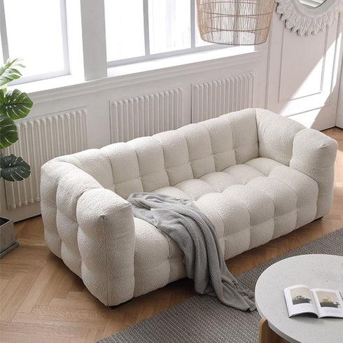 Leandro Boucle 4 Seater Sofa Modern Designer Couch for Contemporary Living Spaces