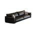 Logan Black Calf Leather 3 Seater Sofa Armrest Couch
