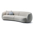 Louella Gray Boucle Fabric 4 Seater Sofa Round Shaped Modern Couch