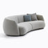 Louella Gray Boucle Fabric 4 Seater Sofa Round Shaped Modern Couch