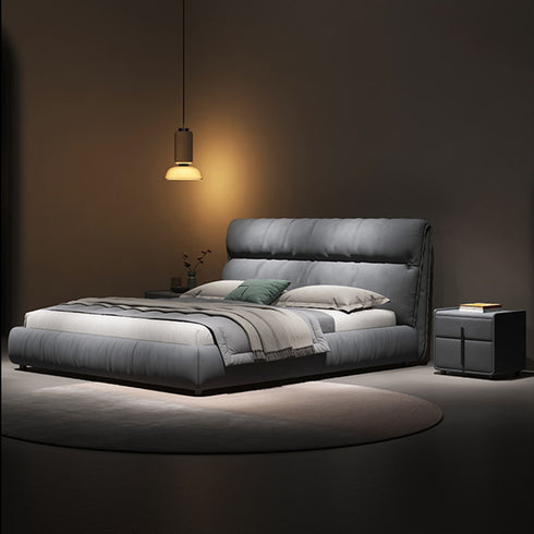 Loup Suede Fabric Upholstered Bed Frame