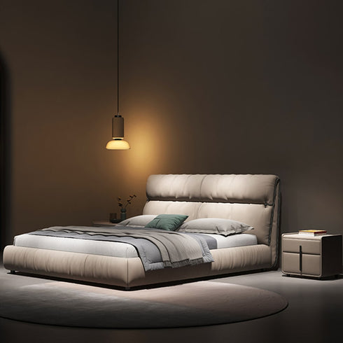 Loup Suede Fabric Upholstered Bed Frame