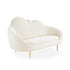 Lourie White Boucle Cloud Shaped Loveseat Upholstery Couch